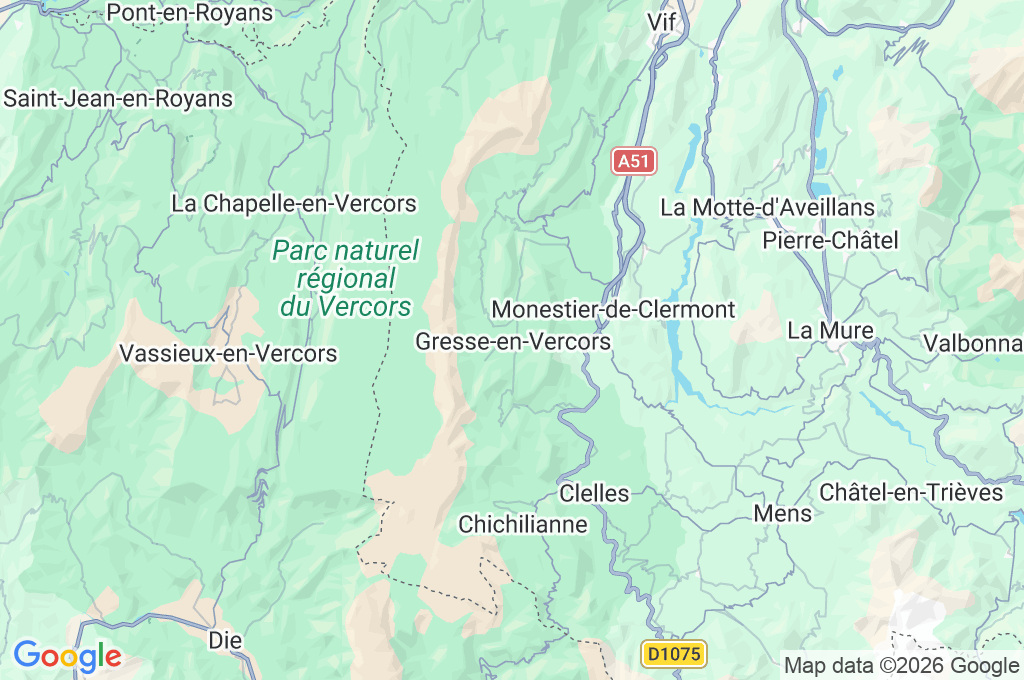 Gresse-en-Vercors Area Map Gresse-en-Vercors Area Map