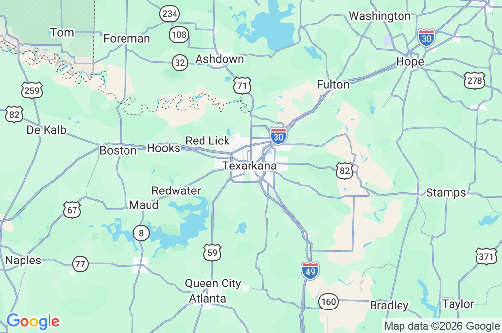 Texarkana Area Map Texarkana Area Map