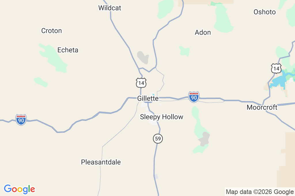 Gillette Area Map