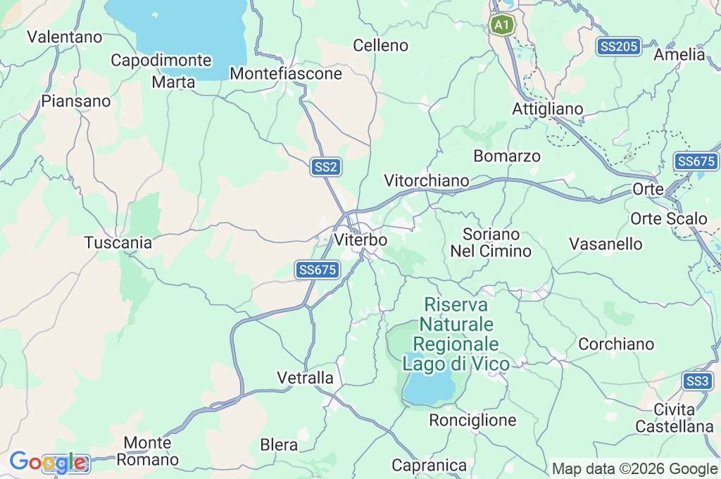 Viterbo Area Map Viterbo Area Map