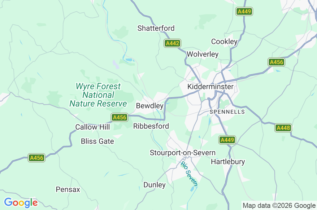 Bewdley Area Map Bewdley Area Map