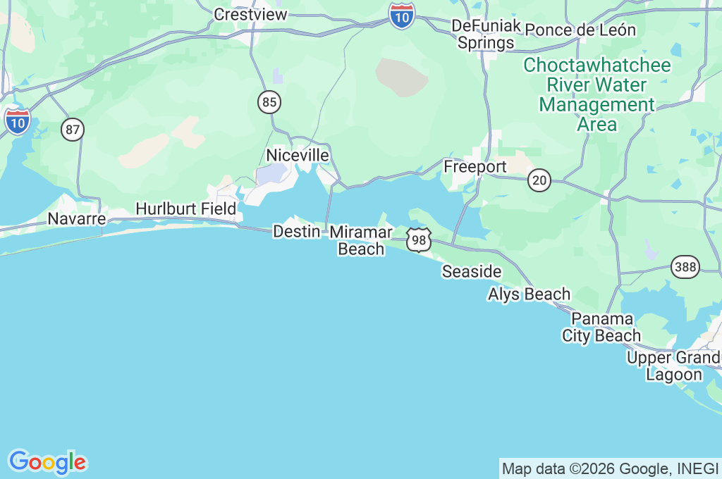 Miramar Beach Area Map