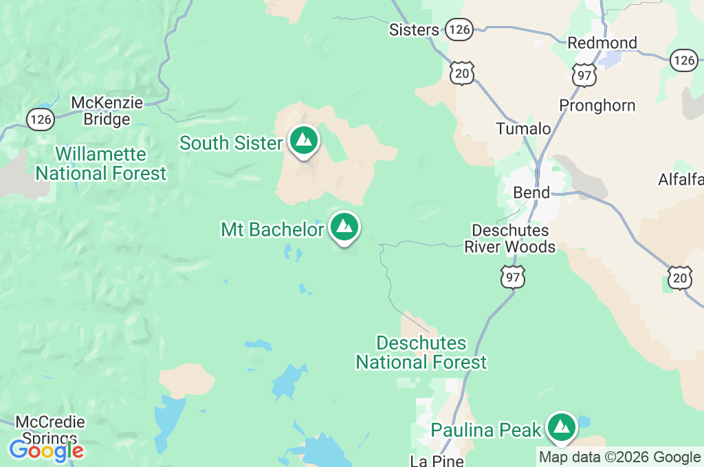 Mt. Bachelor Area Map
