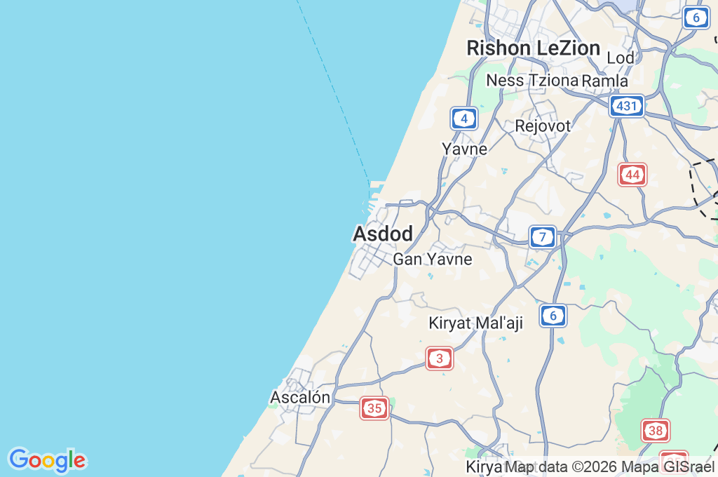 Playa HaKshatot Area Map