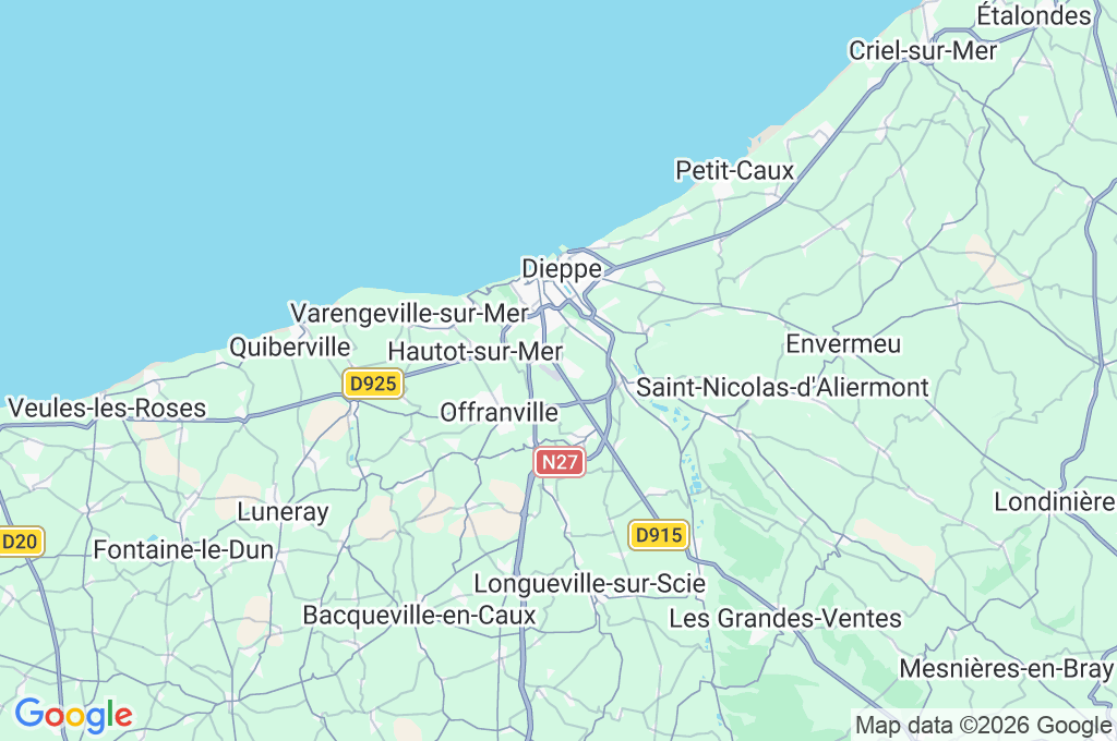 Aeródromo de Dieppe-Saint Aubin Area Map