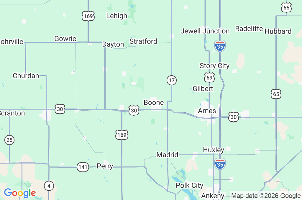 Ferrocarril Boone & Scenic Valley Area Map