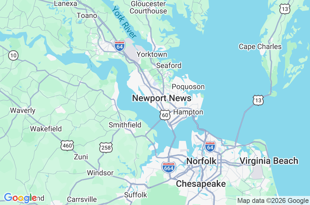 Universidad Christopher Newport Area Map Universidad Christopher Newport Area Map