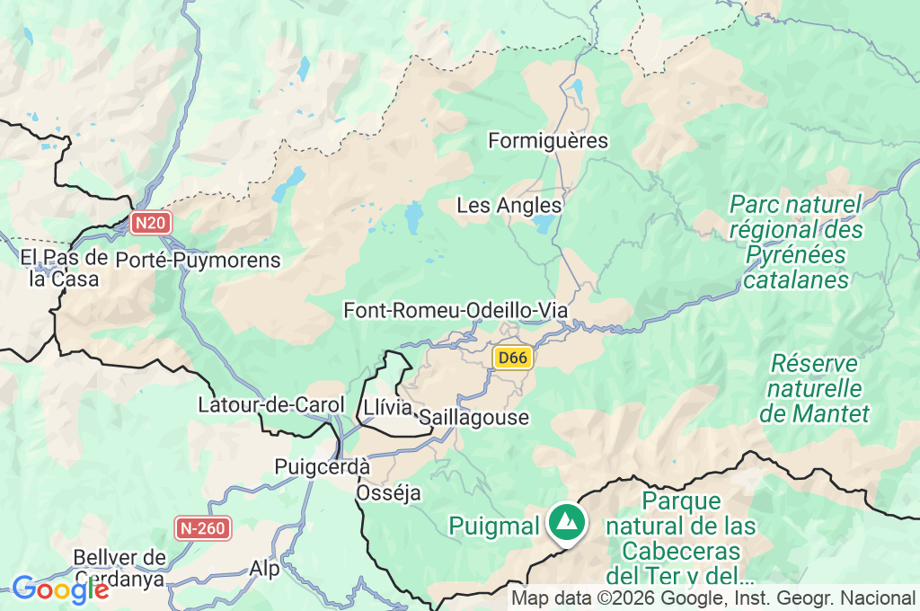 Font-Romeu Pyrénées 2000 Area Map Font-Romeu Pyrénées 2000 Area Map