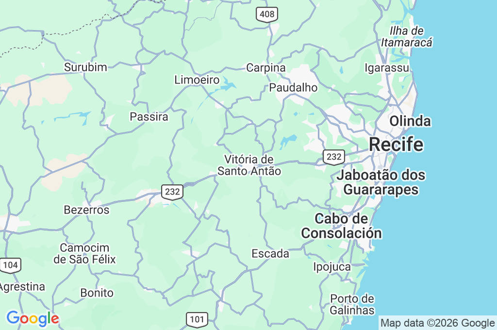 Vitória de Santo Antão Area Map