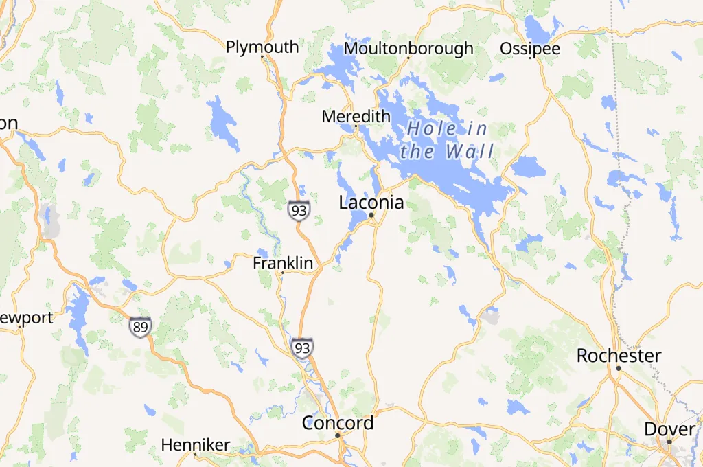 Lago Winnisquam Area Map Lago Winnisquam Area Map