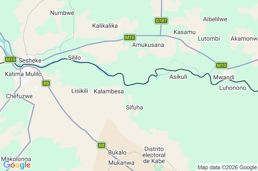 Río Zambeze Area Map