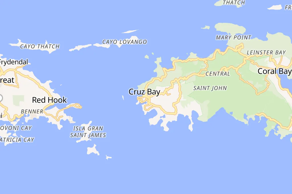 Cruz Bay Area Map