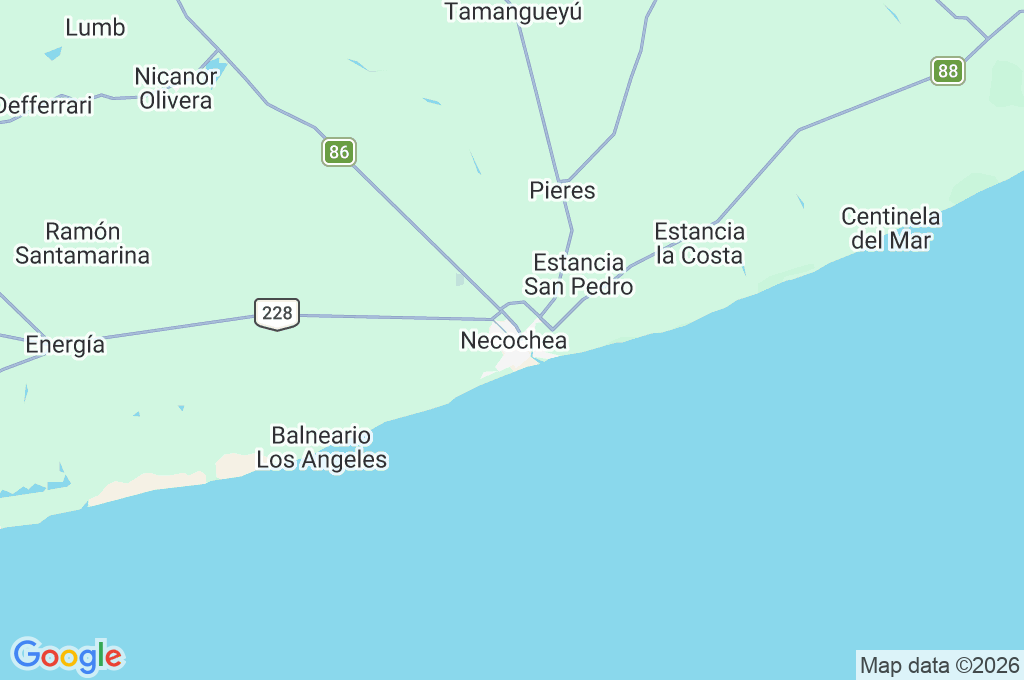 Necochea Area Map Necochea Area Map