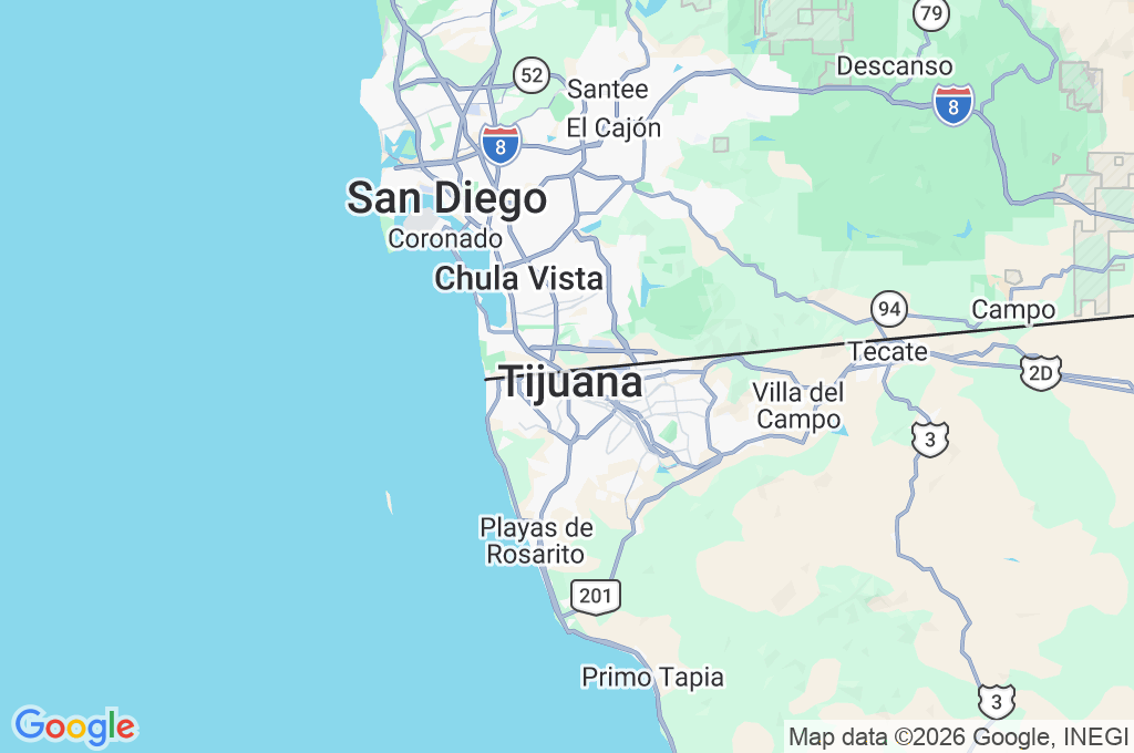 Tijuana Area Map