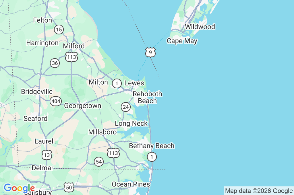 Rehoboth Beach Area Map Rehoboth Beach Area Map