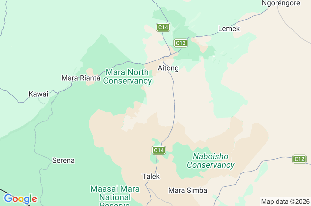 Mahali Mzuri Area Map Mahali Mzuri Area Map