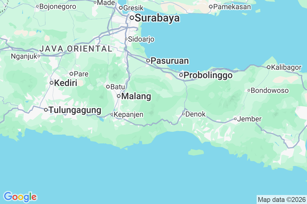Parque Nacional Bromo Tengger Semeru Area Map Parque Nacional Bromo Tengger Semeru Area Map