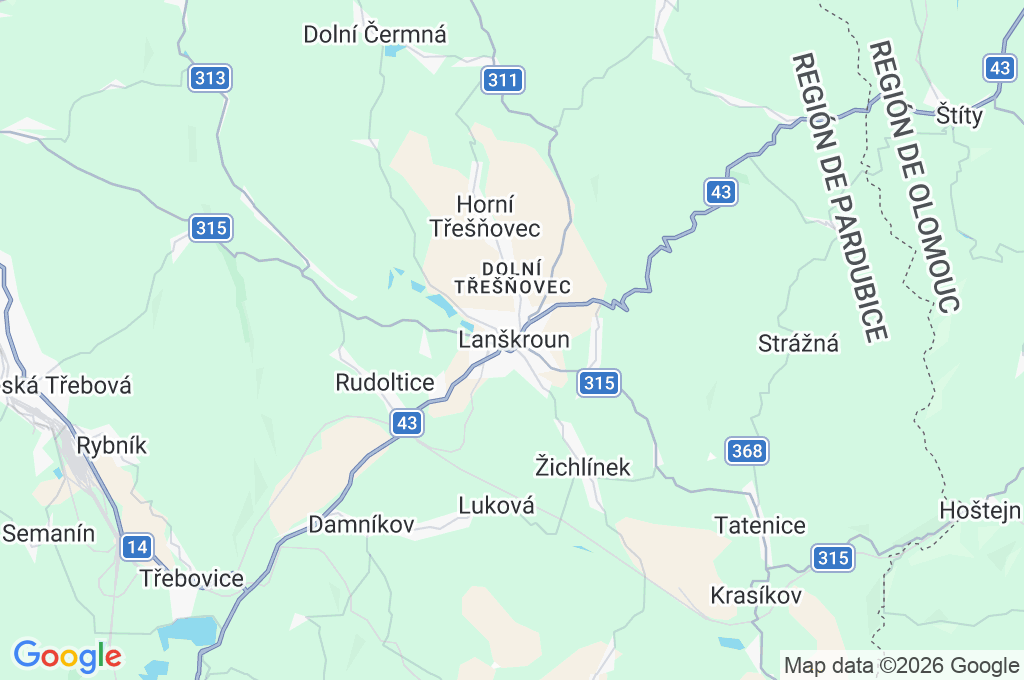 Lanškroun Area Map