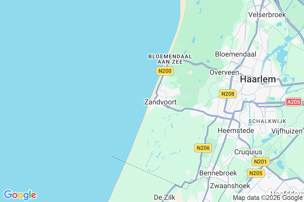 Playa de Zandvoort Area Map Playa de Zandvoort Area Map