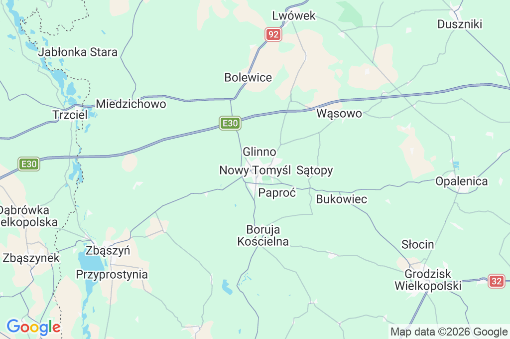 Nowy Tomyśl Area Map Nowy Tomyśl Area Map