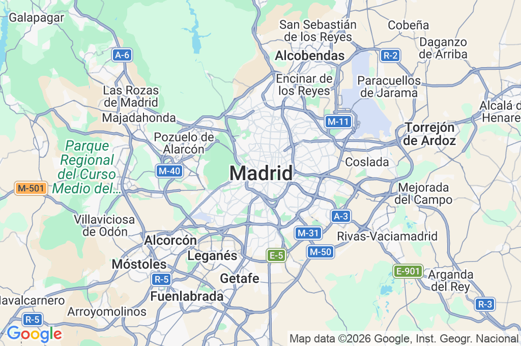 Madrid Area Map