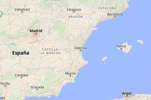 Map of Comunidad Valenciana