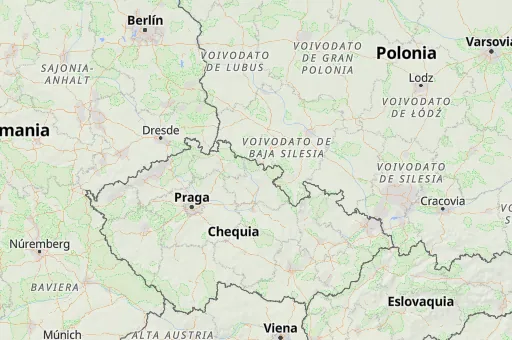 Map of Región de Hradec Králové