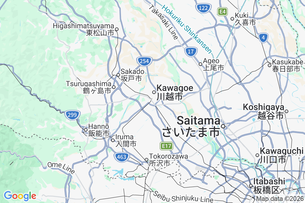 Estación de Kawagoe Area Map Estación de Kawagoe Area Map