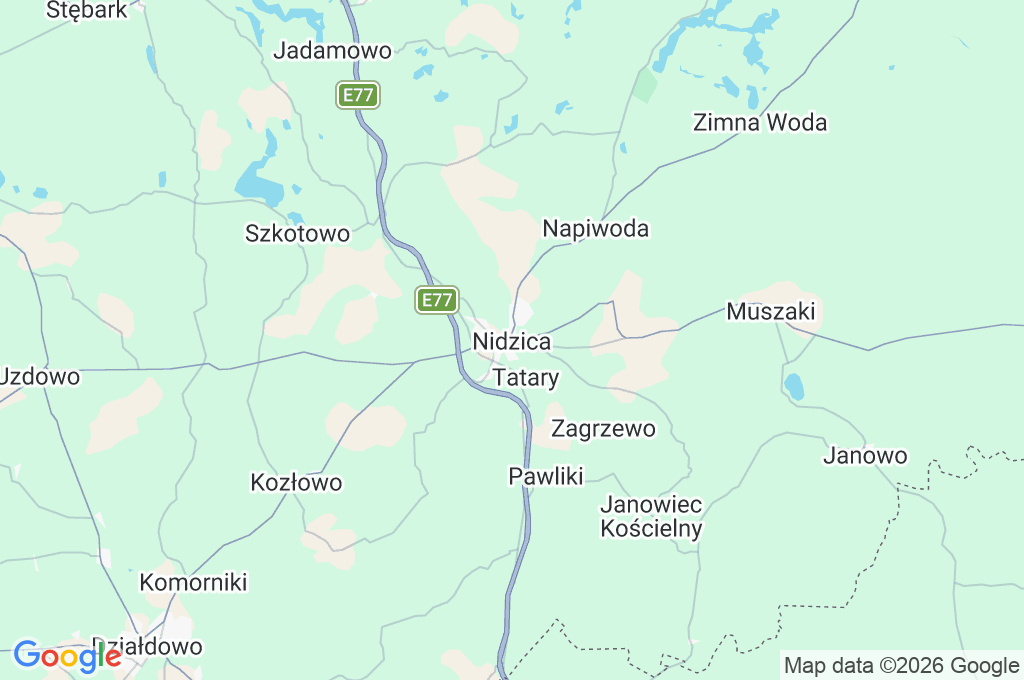 Nidzica Area Map