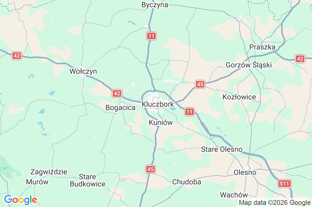 Kluczbork Area Map