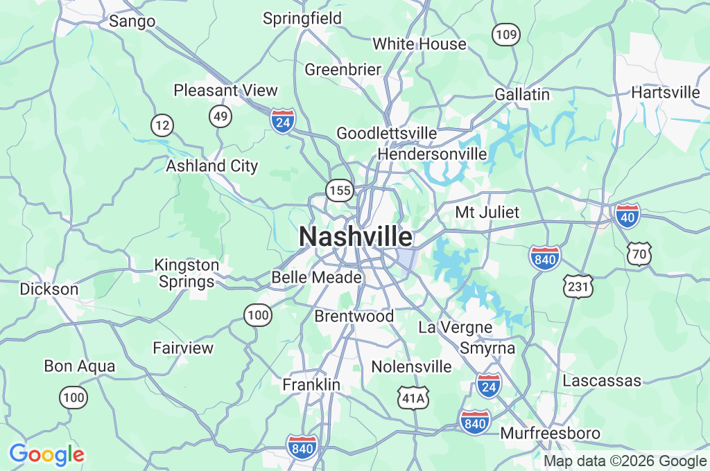 Nashville Area Map Nashville Area Map