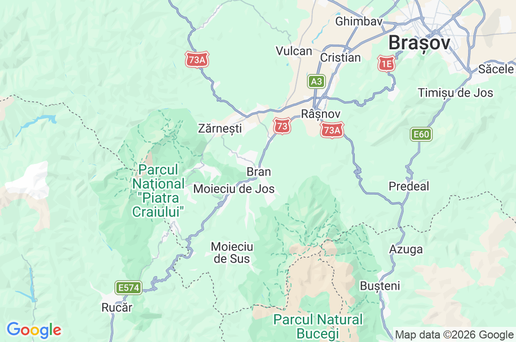 Montes Bucegi Area Map