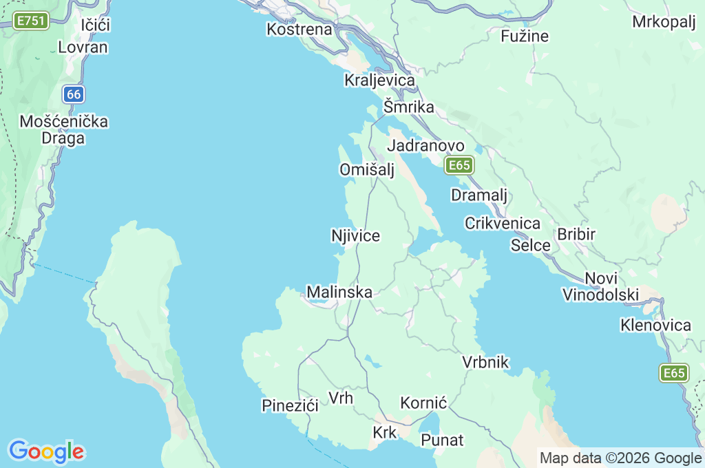 Njivice Area Map