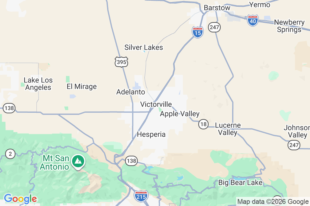 Victorville Area Map Victorville Area Map