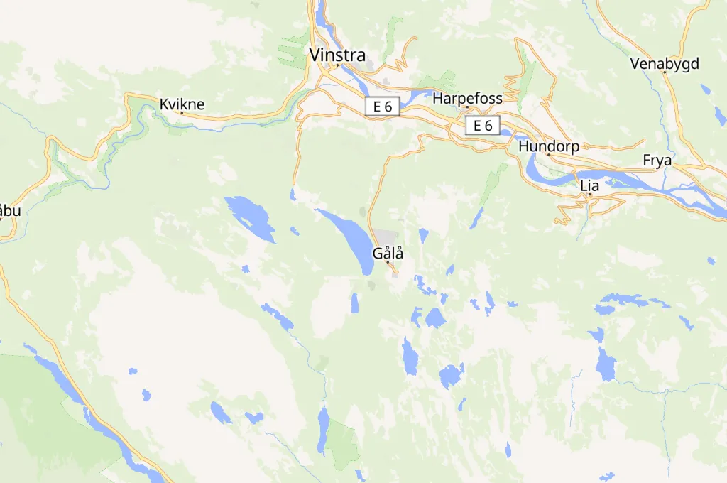 Gålåvatnet Area Map