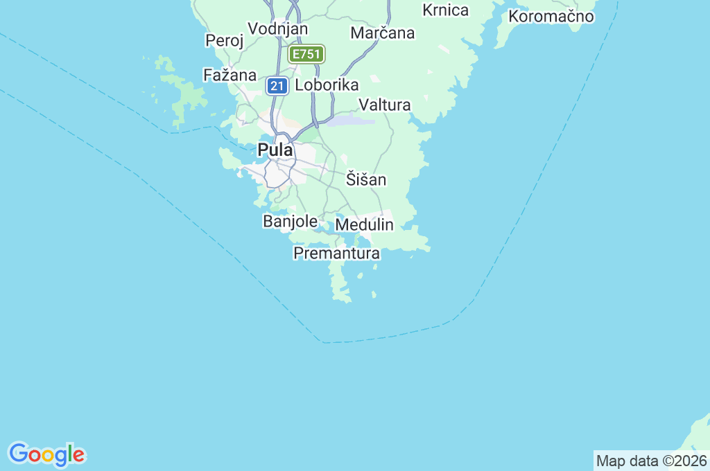 Medulin Area Map