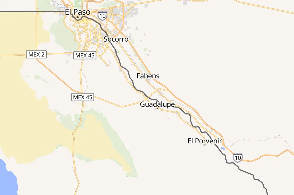 Puente Internacional Guadalupe – Tornillo Area Map Puente Internacional Guadalupe – Tornillo Area Map