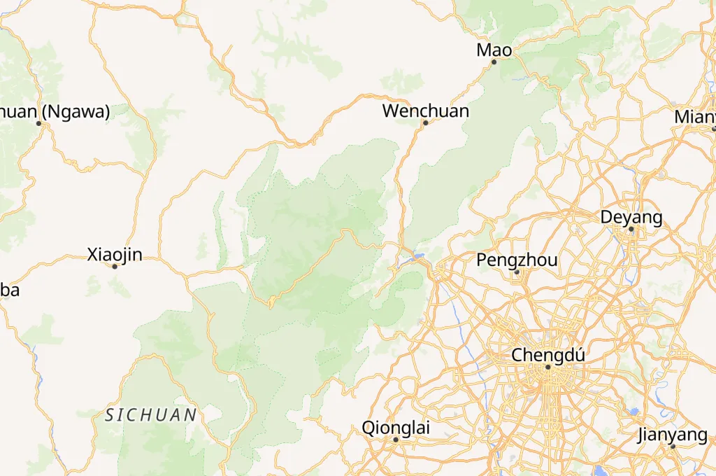 Centro de Pandas de Shenshuping Gengda Area Map Centro de Pandas de Shenshuping Gengda Area Map