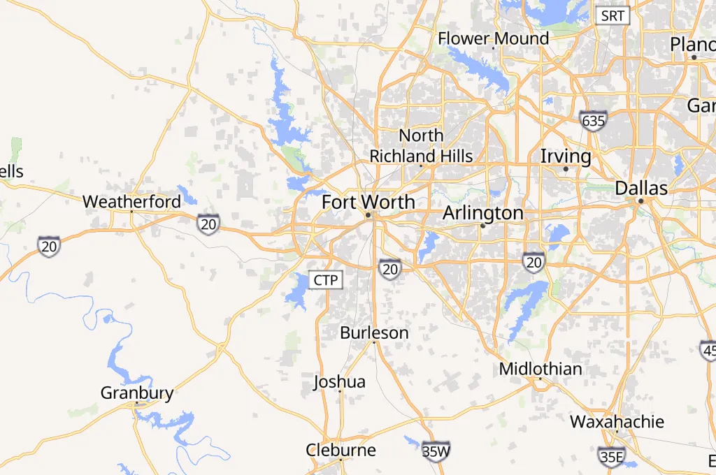 Fort Worth Area Map