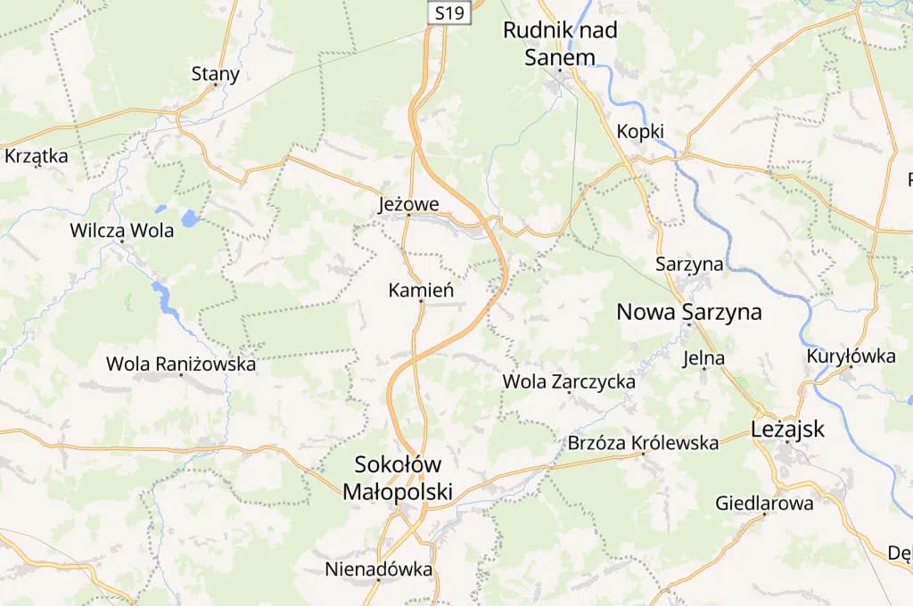 Nowy Kamień Area Map
