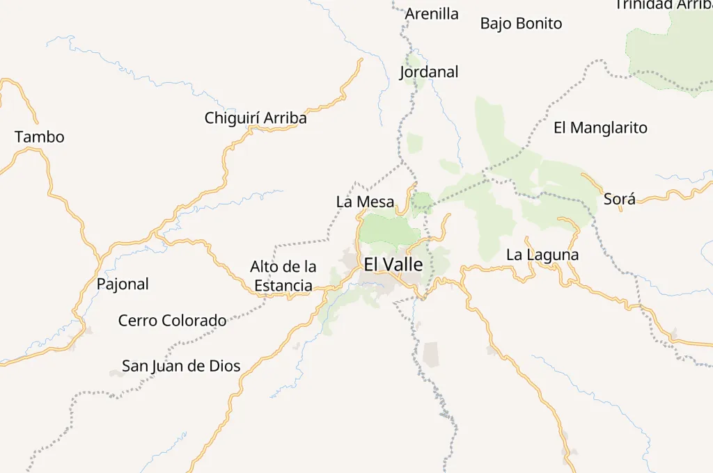 Canopy de El Valle Area Map Canopy de El Valle Area Map
