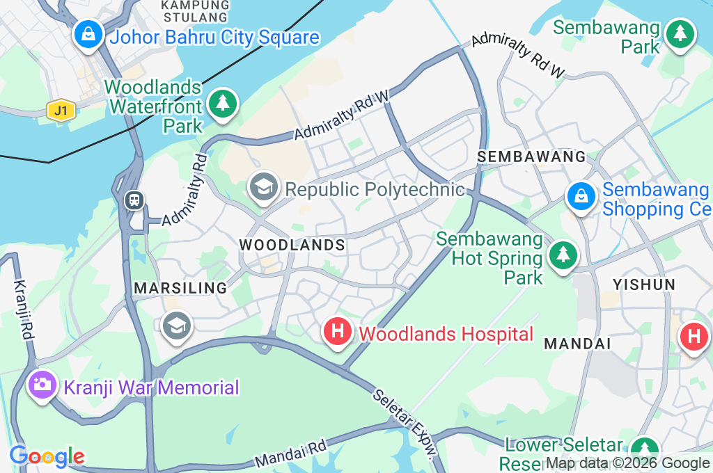 Woodlands Area Map Woodlands Area Map