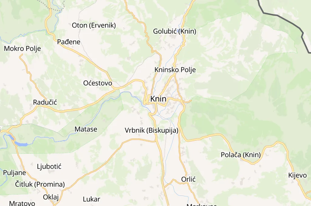 Knin Area Map