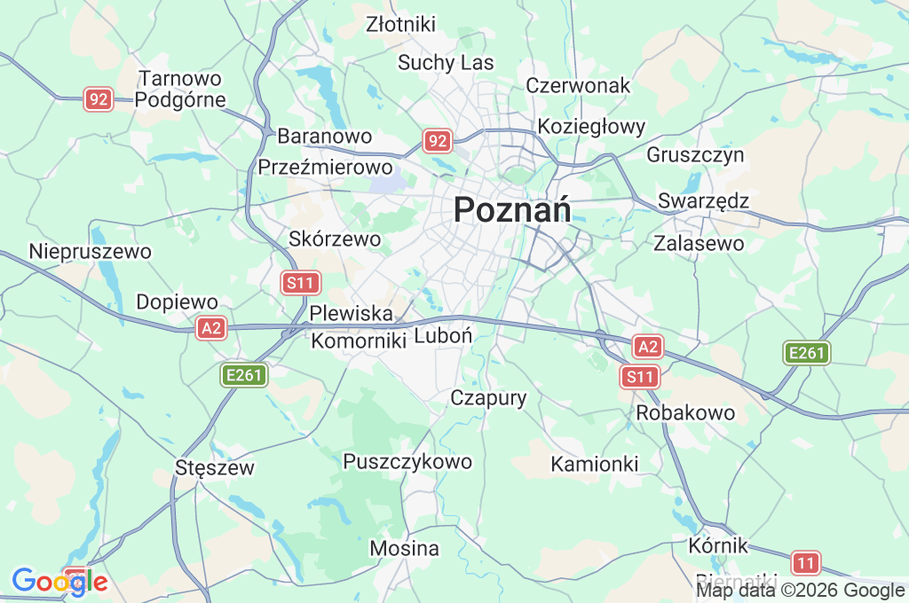 Poznań Area Map Poznań Area Map