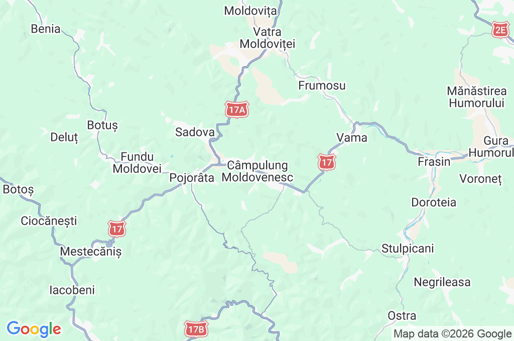 Câmpulung Moldovenesc Area Map