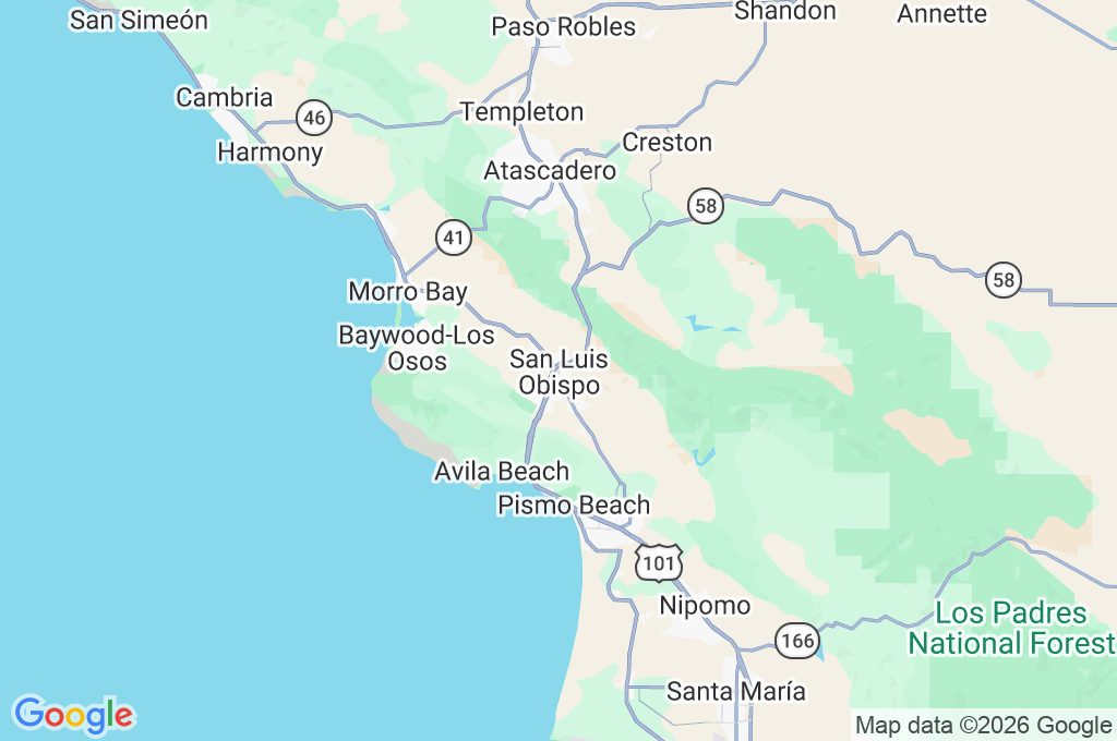 San Luis Obispo Area Map San Luis Obispo Area Map