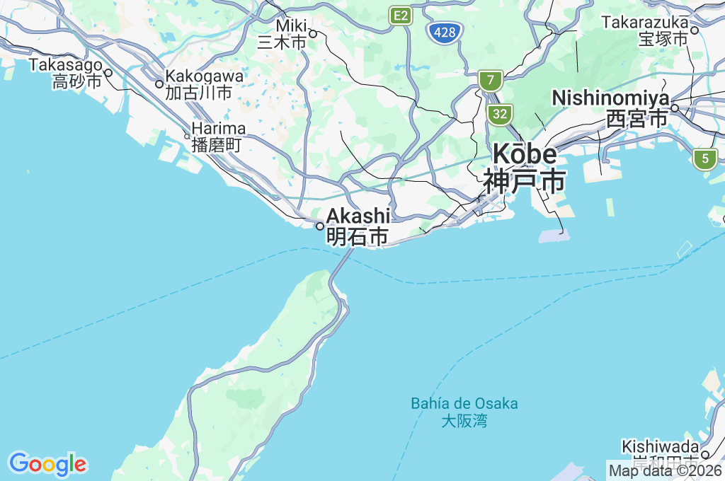 Puente de Akashi Kaikyo Area Map Puente de Akashi Kaikyo Area Map