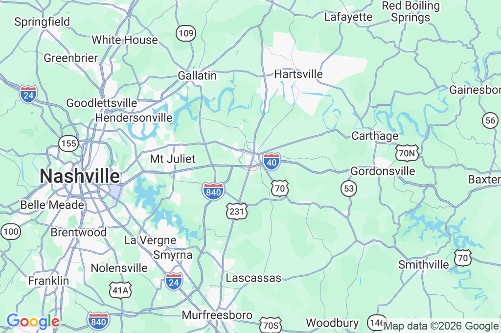 Lebanon Area Map