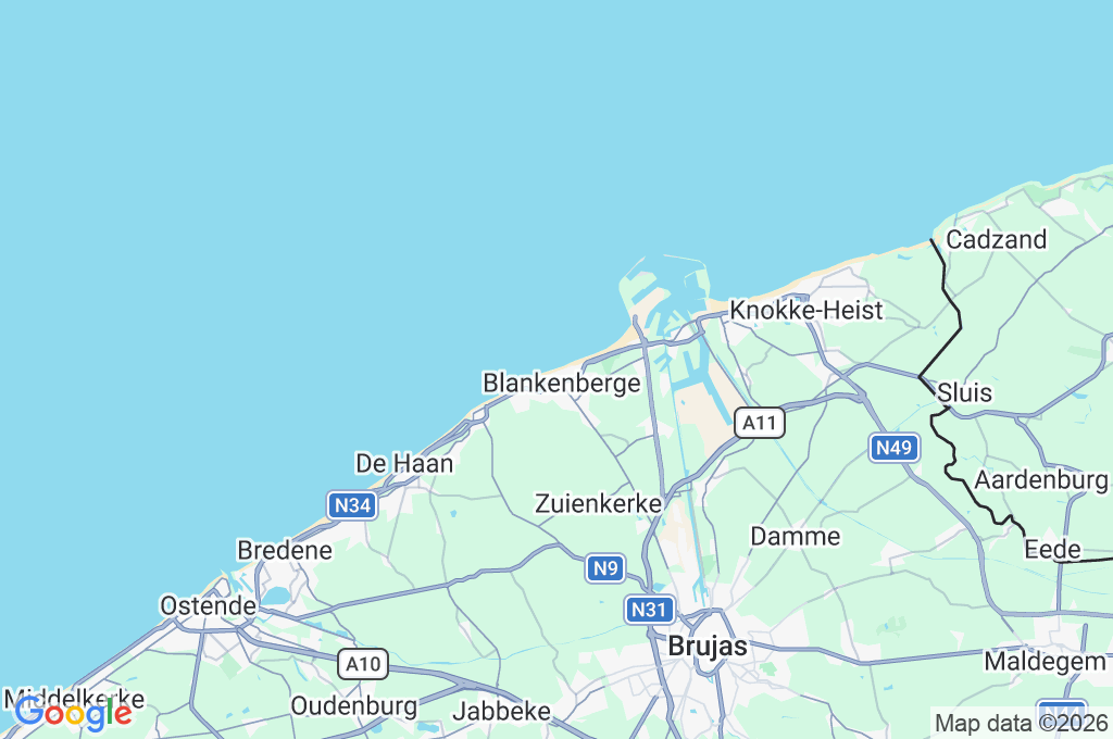 Playa de Blankenberge Area Map