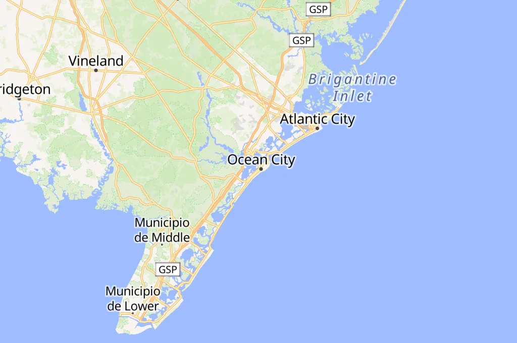 Muelle del Ocean City Fishing Club Area Map
